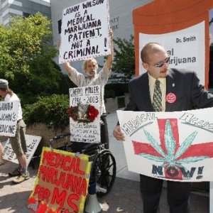 Coalition for Medical Marijuana protest in front of the Somerset County Cou