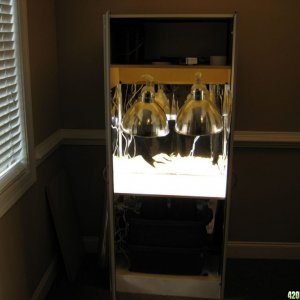 JCool Cabinet full front view lights on