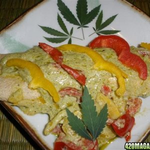 French crepe with pepper & chicken budsto