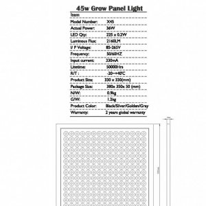 X45 LED grow panel light