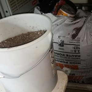 Mixing a little bit of soil