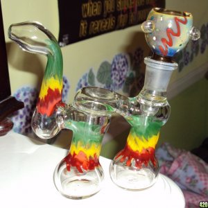 Rasta Double Bubbler