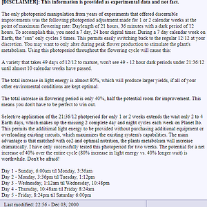 How do I manipulate the photoperiod for larger yields?