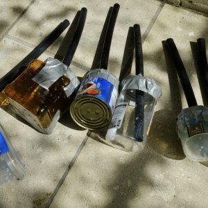 A gaggle of 'root aeration chambers' made up and ready for placement in the pots