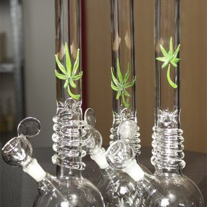 New medium sized glass on glass water bongs