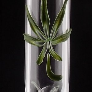 Cannabis leaf decoraion detail on bong no. 617