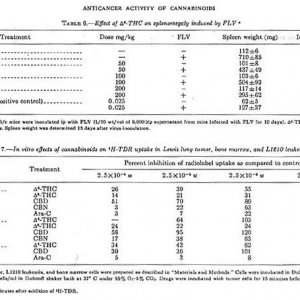 Mice treated with delta-9-THC at doses of 50, 100, and 200 mg/kg administer