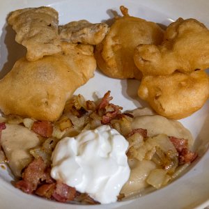 Beer batter fish and perogies 17 Apr 23.jpg