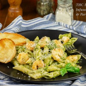 Pesto Pasta & Parmesan Shrimp THC Powder Infused.jpg