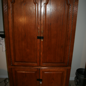 Outside of cabinet