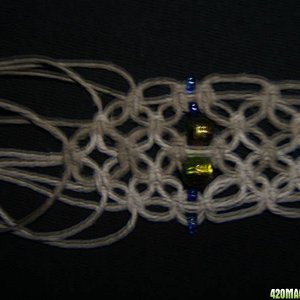 thick bracelet with glass