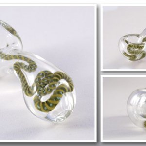 Glass pipe - Green spoon thick pipe