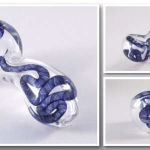 Glass pipe - Sky blue spoon thick pipe