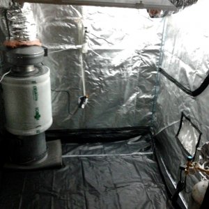 5x5 tent setup: filter fan light duct