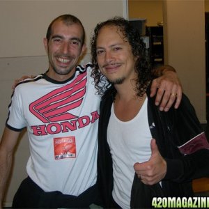 Franco with Kirk Hammett (Metallica)