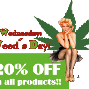 weed day 20% discount on wednesday