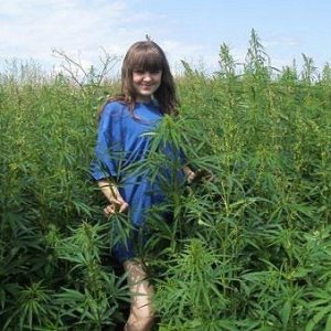 Girl By A Hemp Field