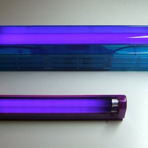 Two black light lamps