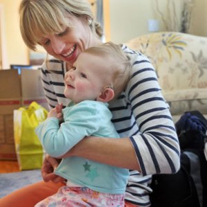 Genny Jessee, plays with her 23-month old daughter June Jessee