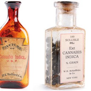 Cannabis Oil in Vintage Bottles