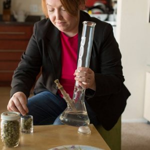 Older Woman With A Bong