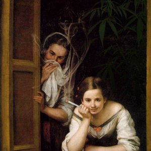 Girls Smoking Painting