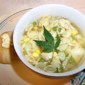 Savory Canna Chicken Noodle With Hot Buttered Bun