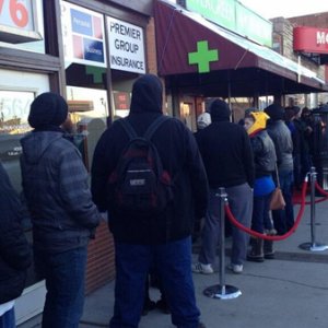 lines outside dispensary