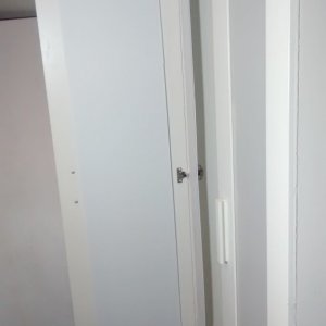 Closet Design - inside of door with sheet attached