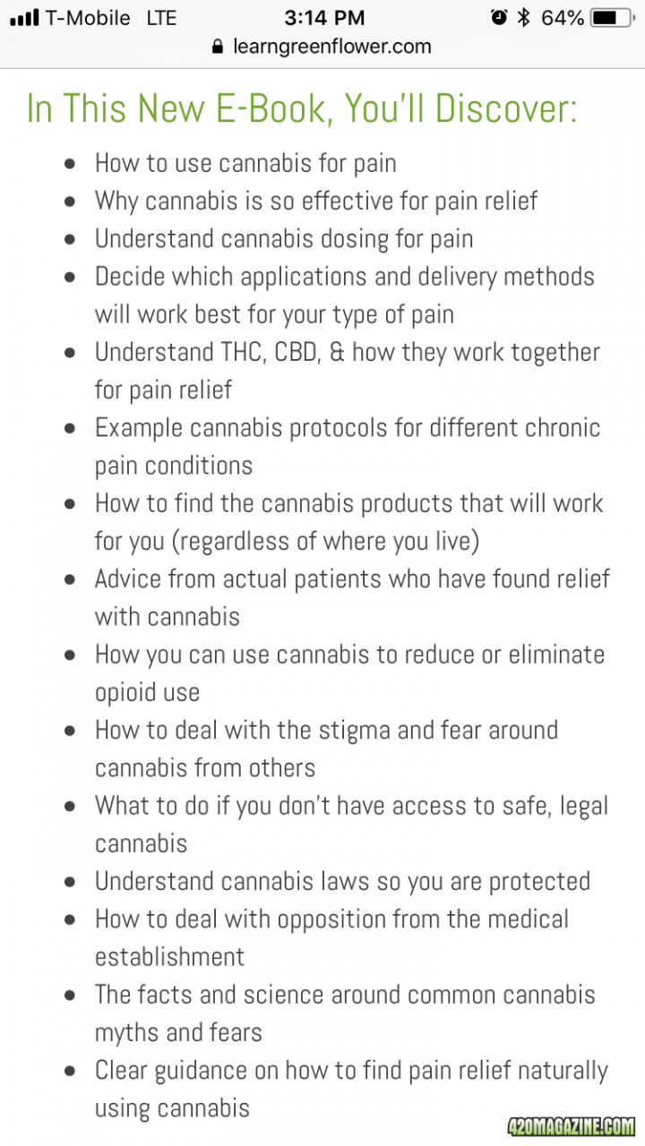 “Cannabis for Pain” E-book description