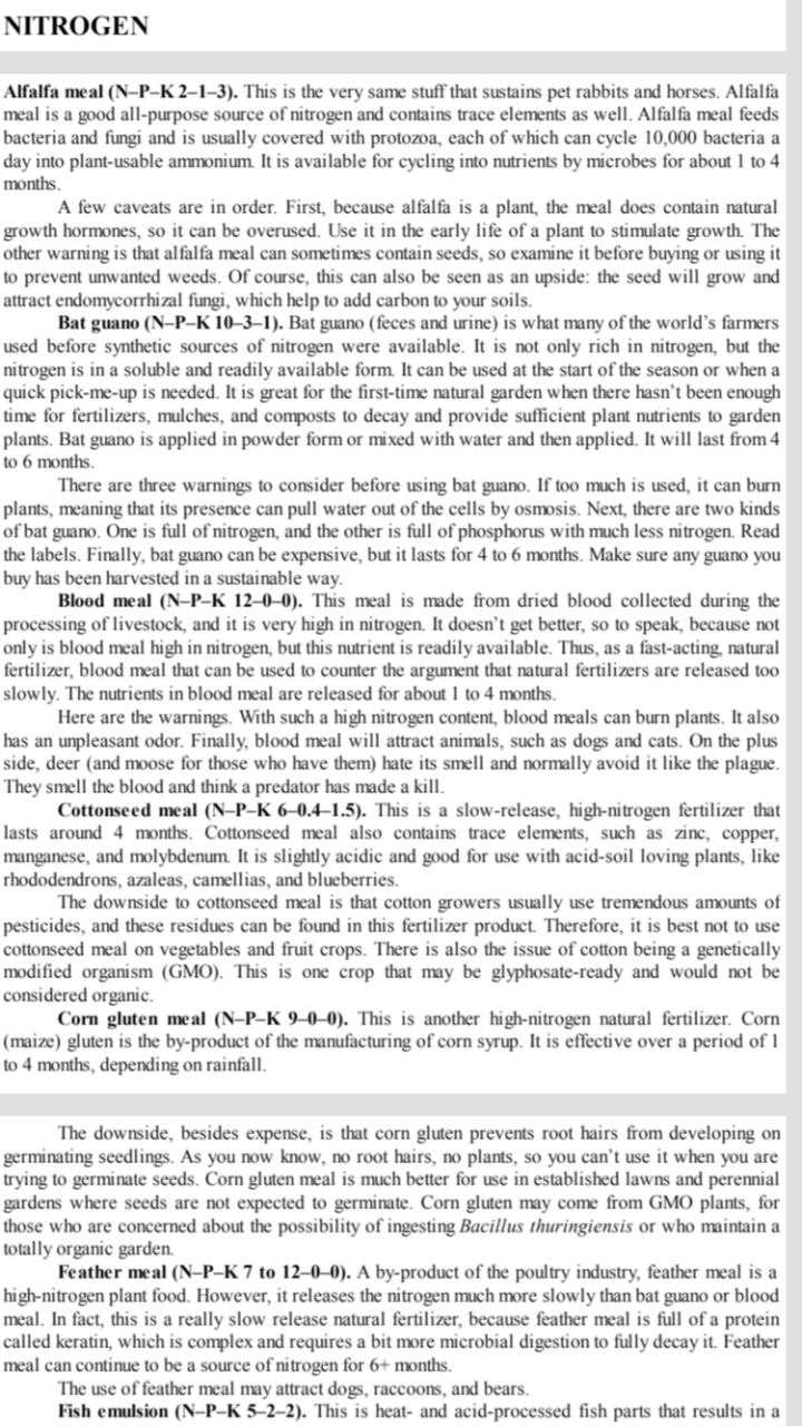 “Organic” Nitrogen sources 1/3