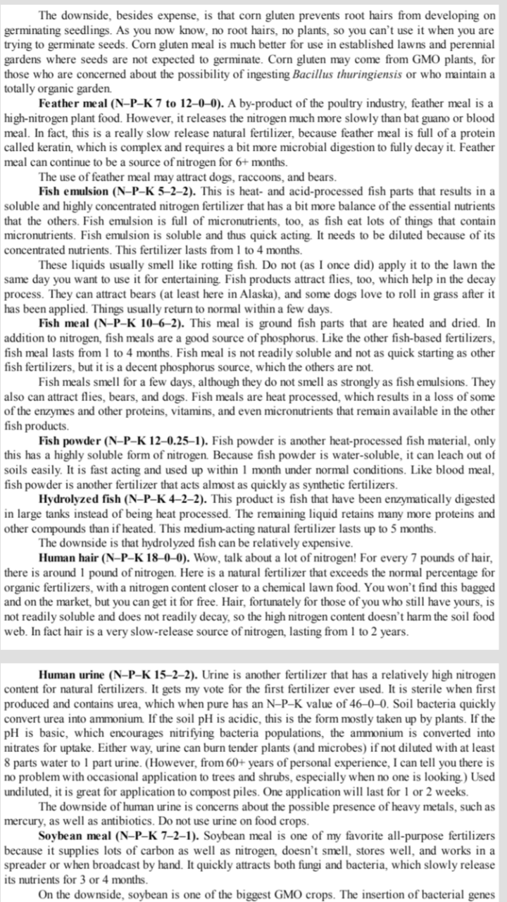 “Organic” Nitrogen sources 2/3