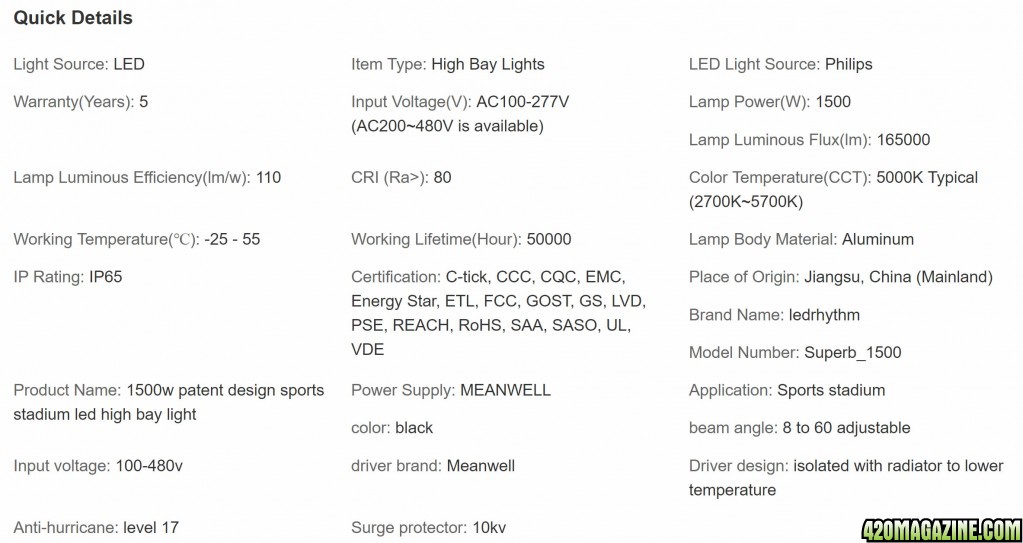 1500W LED