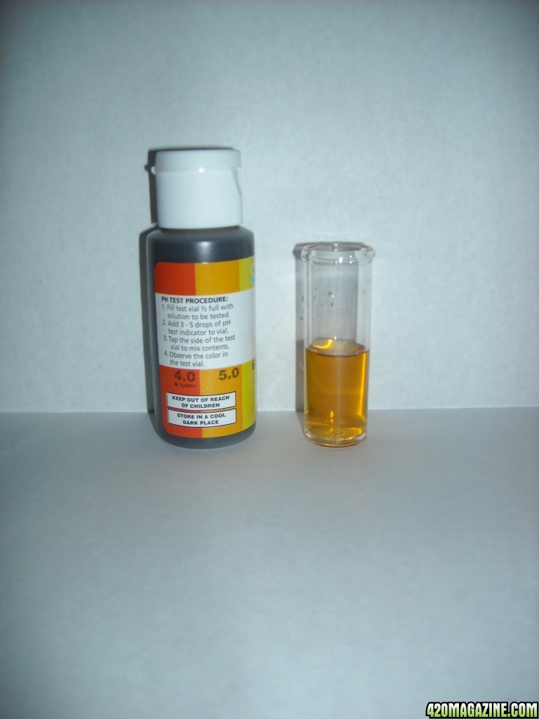 ~5.0 ph reading of DTW, Growology Step 2 and Molasses