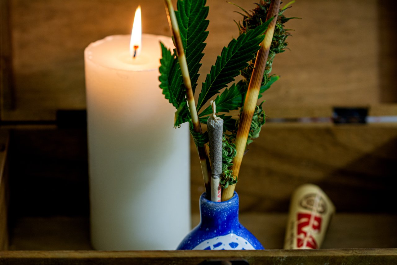 A candle for remembrance and a spliff for reflection