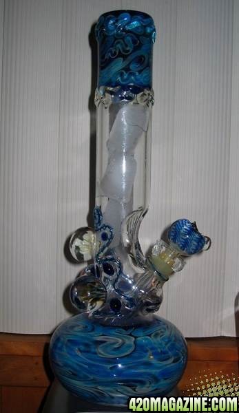 Blown Glass Silver Flake Bong