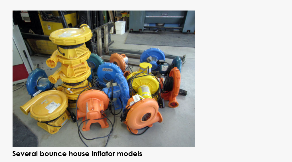 Bouncy house inflator models