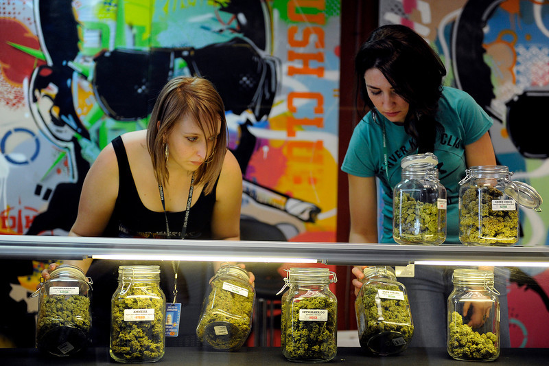 Brittany Zewe and Jess Vanderpool at Denver Kush Club