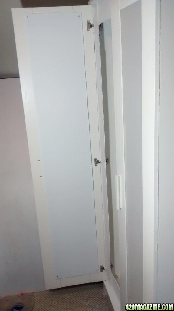 Closet Design - inside of door with sheet attached