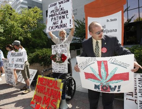 Coalition for Medical Marijuana protest in front of the Somerset County Cou