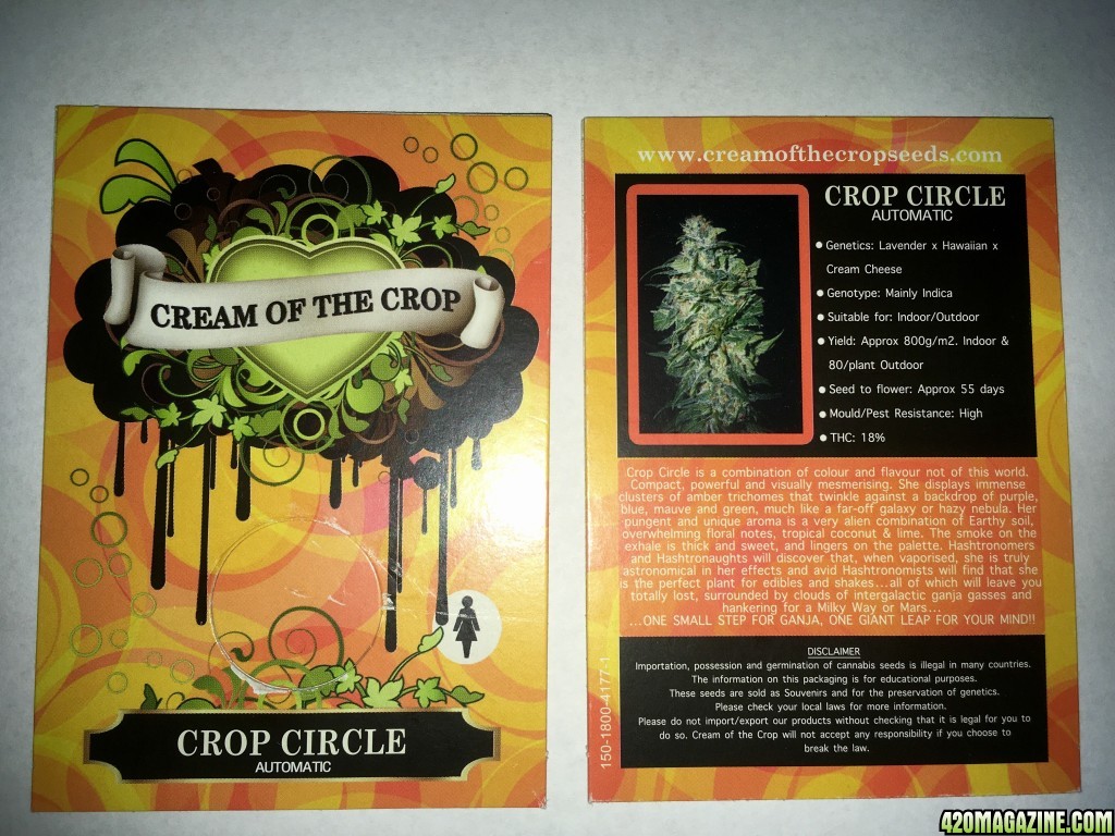 Cream of the Crop &quot;Crop Circle Auto&quot; packaging