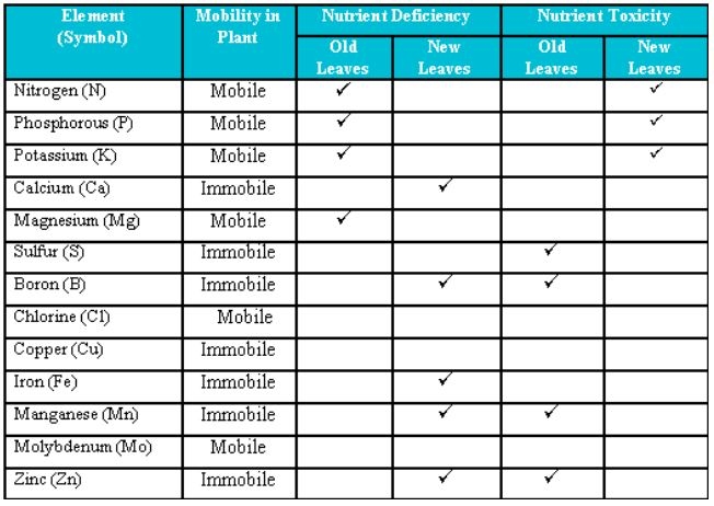 Elements Mobility Chart