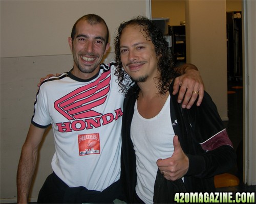 Franco with Kirk Hammett (Metallica)