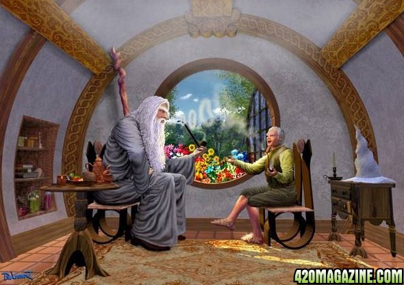 Gandalf and Bilbo - You know their smokin some ass kickin Shire strain!