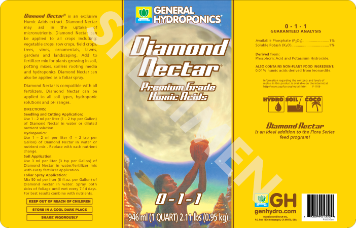 General Hydroponics Diamond Nectar Liquid Premium Organic Fulvic Acid