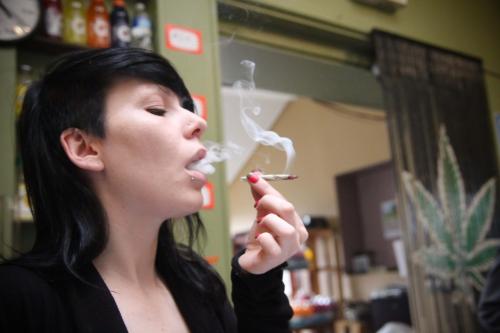 Girl Smoking a Joint