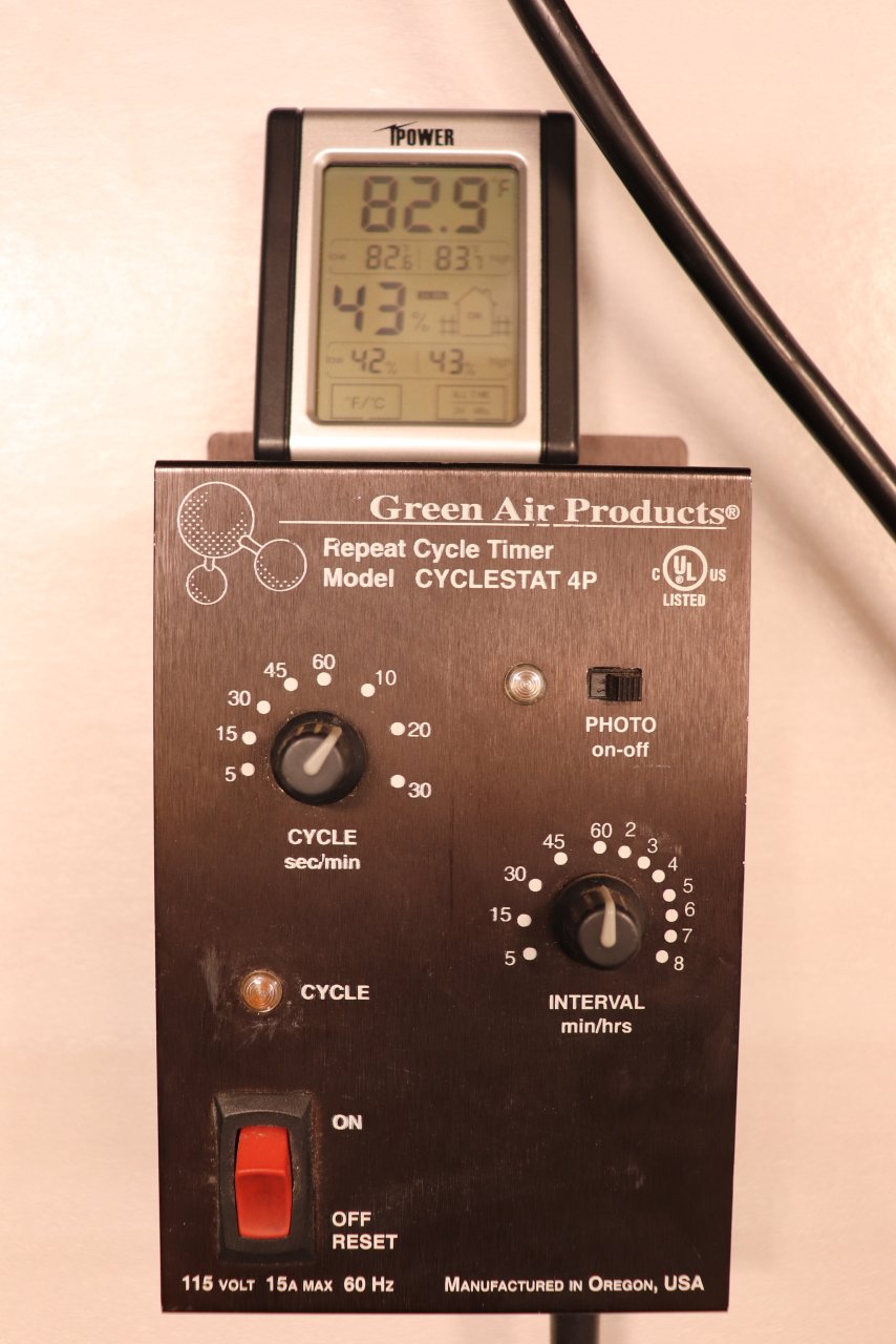 Grow Room temp. and humidity readings