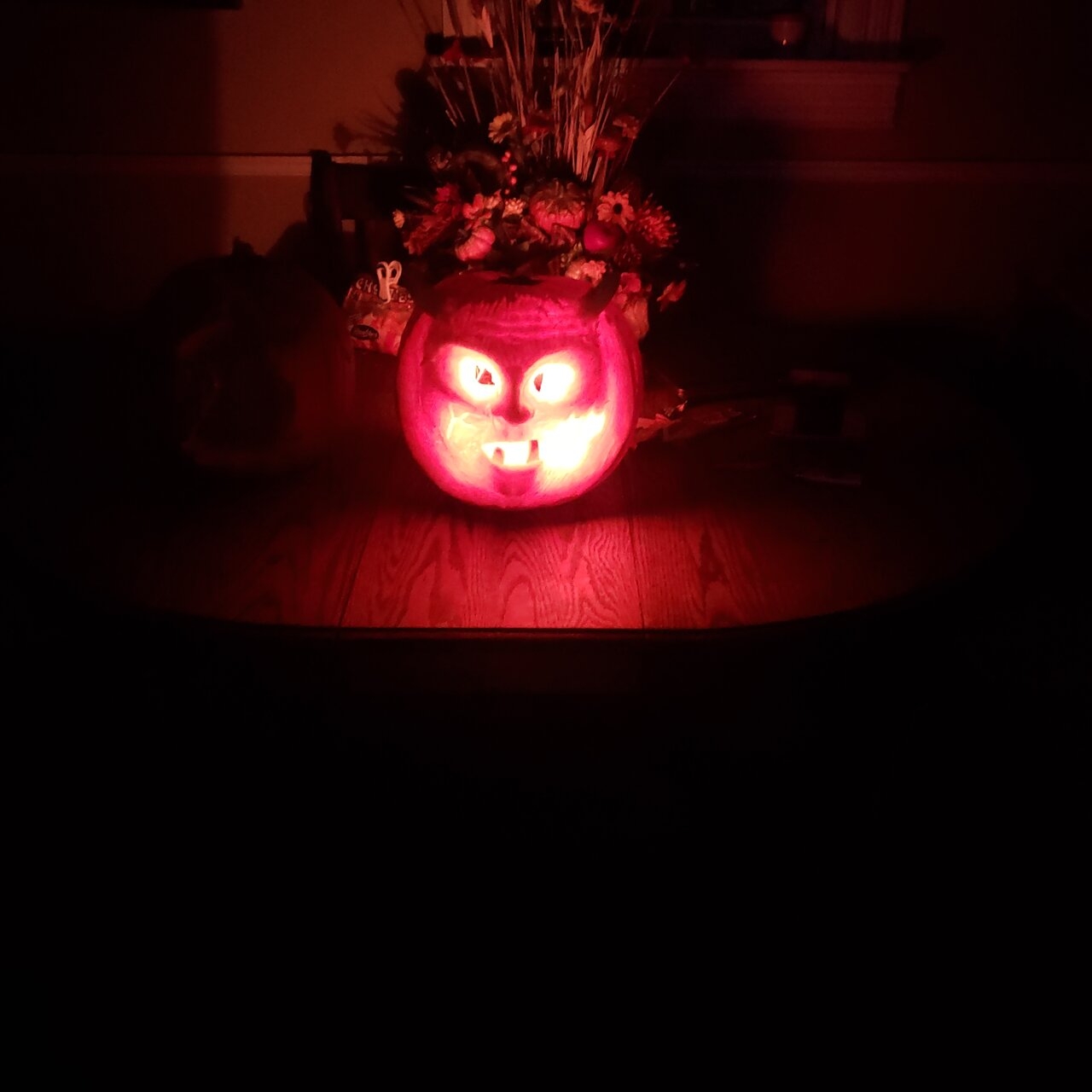 Jack-o-lantern lit