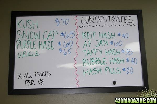 Kind Meds Menu Board