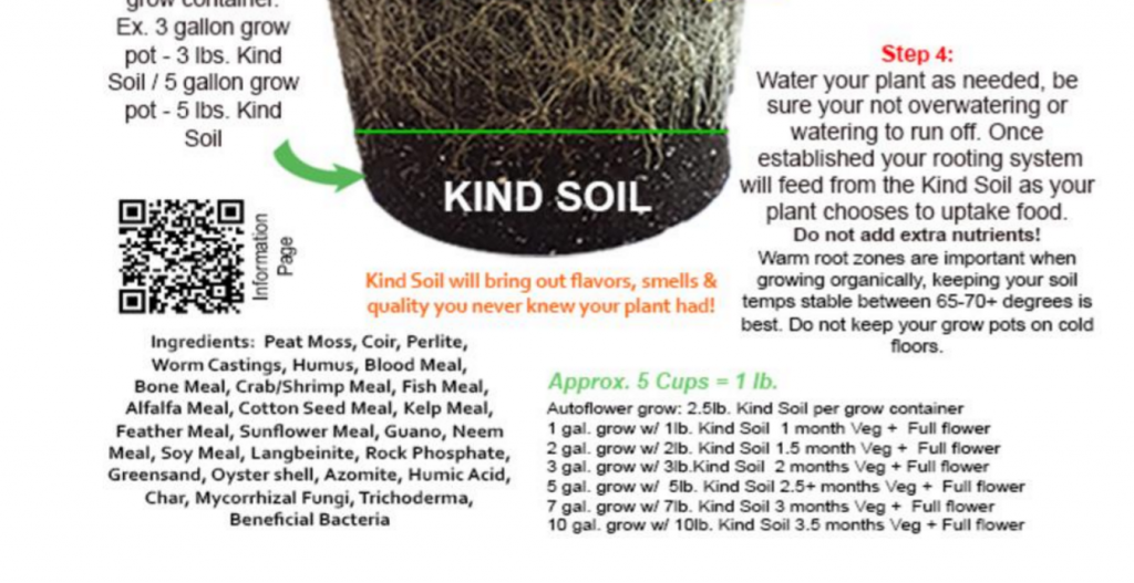 Kind Soil Ingredients